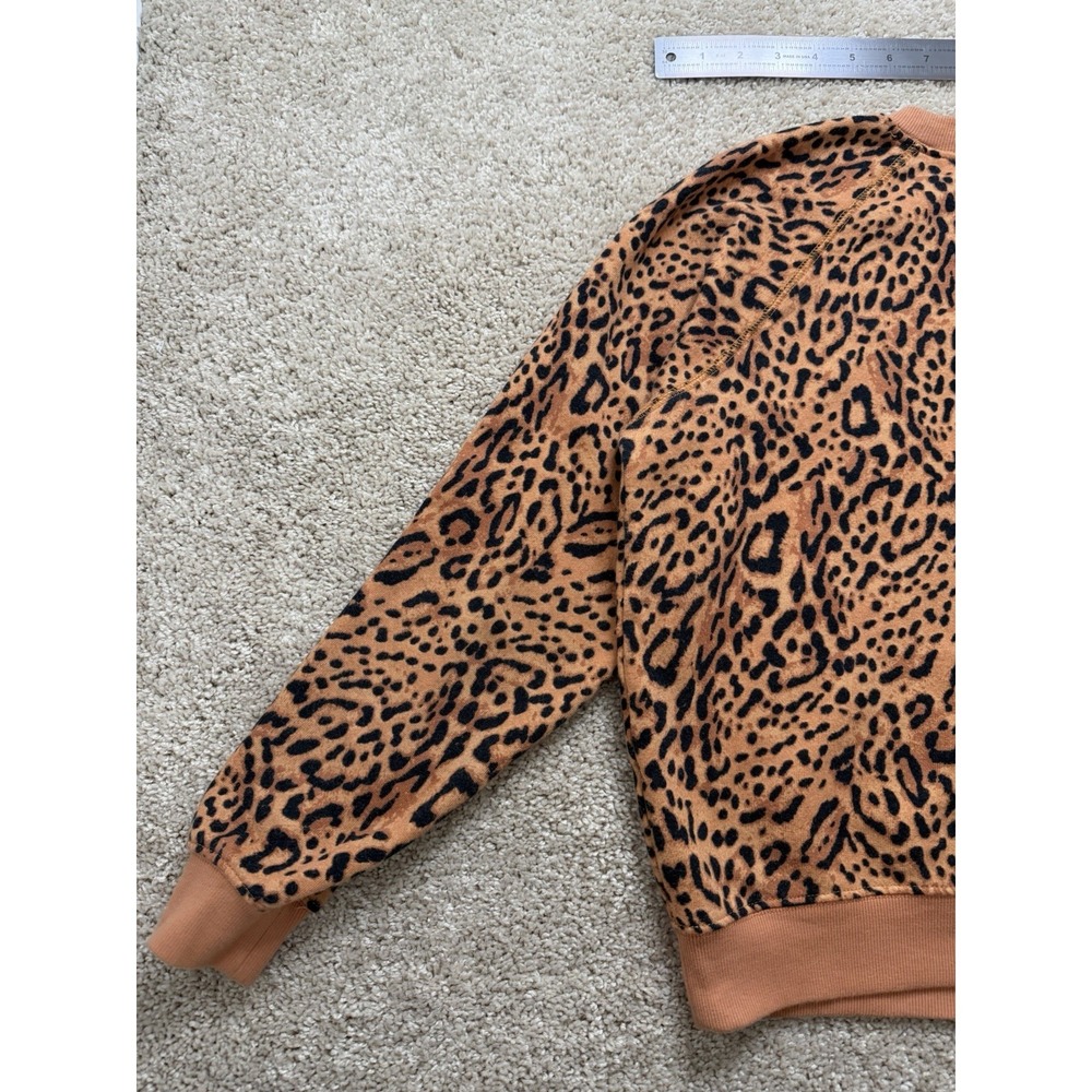 Billabong Sun Shrunk Cheetah‎ Leopard Print Raglan Crewneck Sweatshirt Size Med - Picture 14 of 16